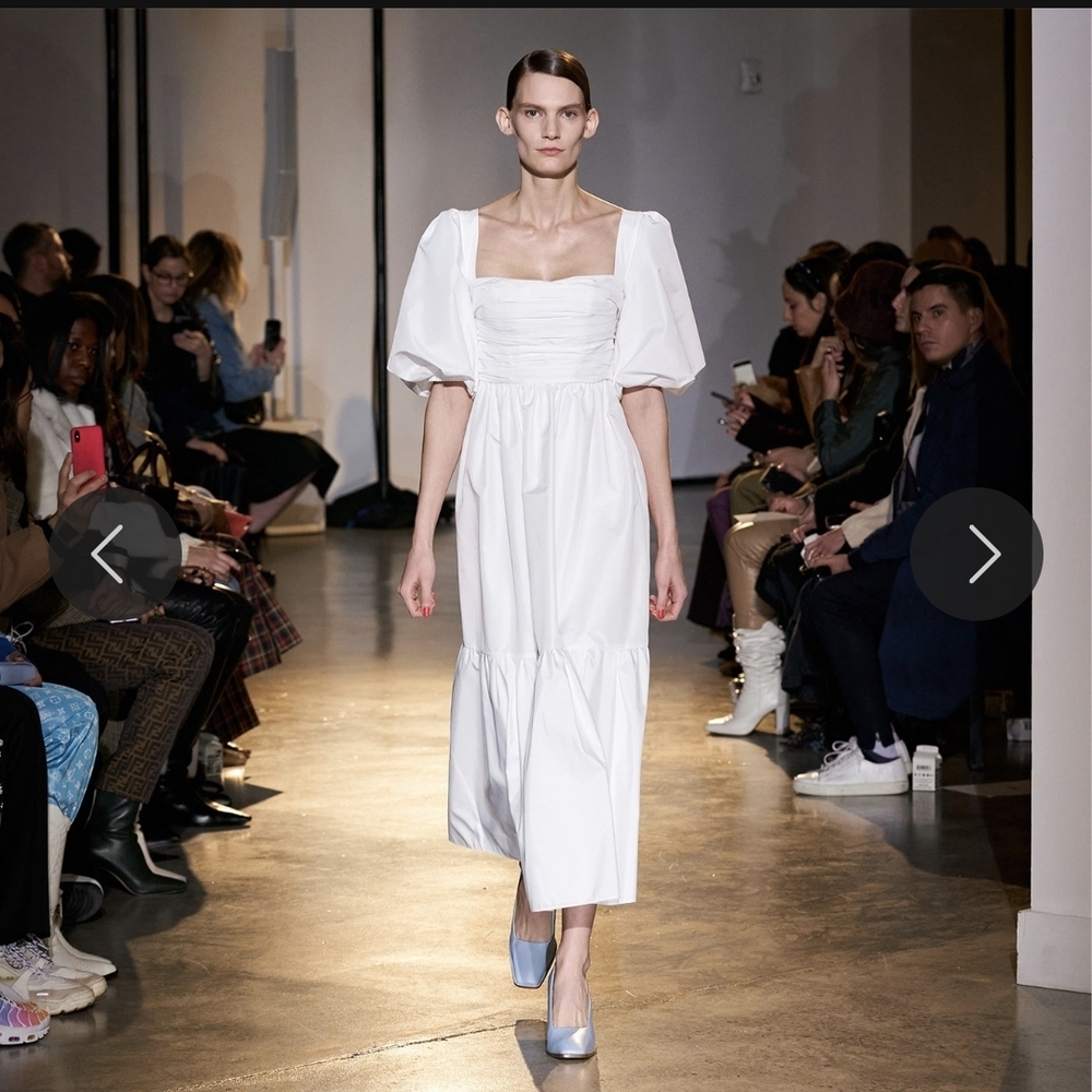 Self-Portrait Ivory Puff Sleeve Dress